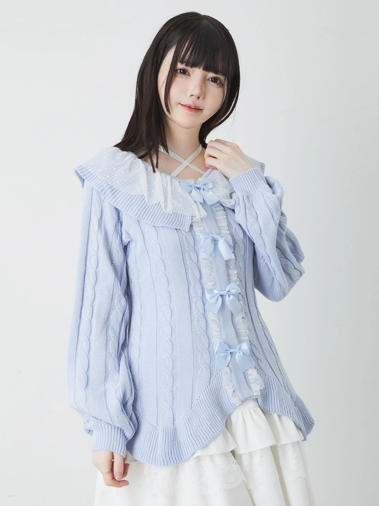 フリルリボンチュニックカーデ - Ank Rouge(アンクルージュ)のカーデ