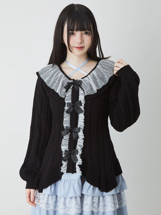 フリルリボンチュニックカーデ - Ank Rouge(アンクルージュ)のカーデ