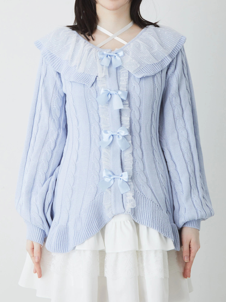 フリルリボンチュニックカーデ - Ank Rouge(アンクルージュ)のカーデ