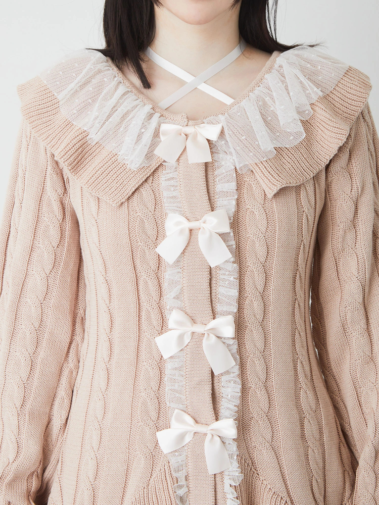 フリルリボンチュニックカーデ - Ank Rouge(アンクルージュ)のカーデ