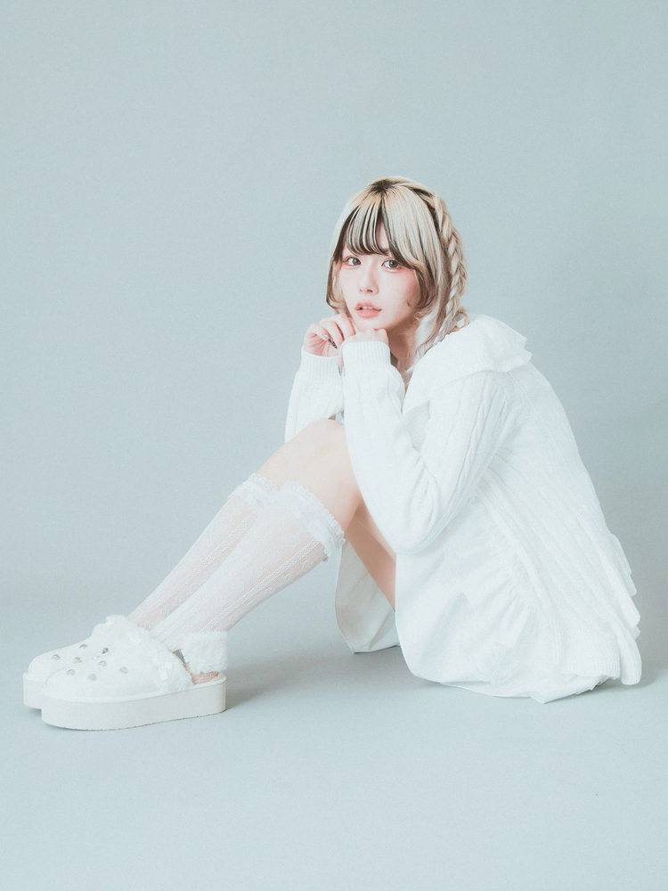 ハートスタッズムートン厚底サンダル - Ank Rouge(アン