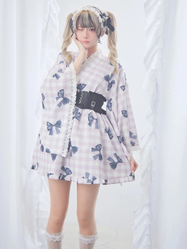 Bemqinギンガムリボン浴衣ワンピース - Ank Rouge(アンクルージュ)の  