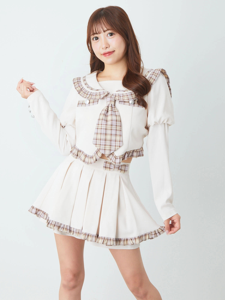 チェック配色タックスカパン - Ank Rouge(アンクルージュ)のショート