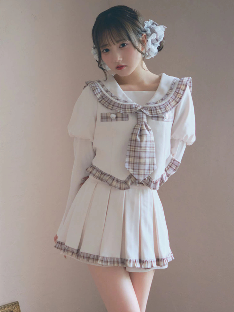 チェック配色タックスカパン - Ank Rouge(アンクルージュ)のショート