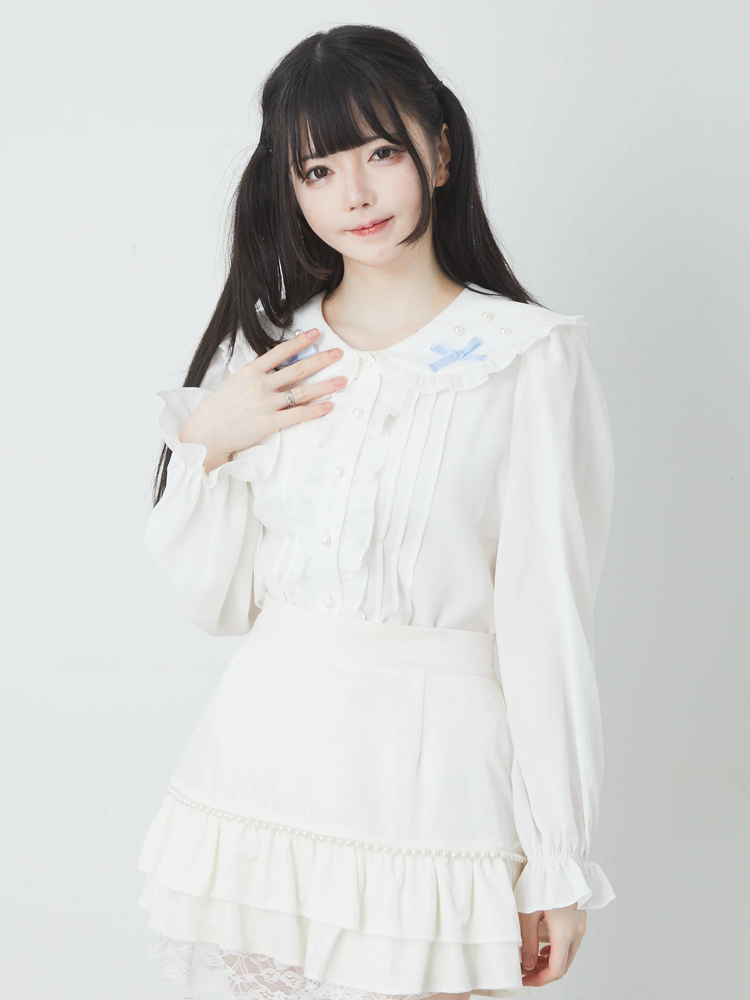 AnkRouge ブラウス ワンピース エンジェルカラー丸えりブラウス - Ank Rouge(アンクルージュ)の