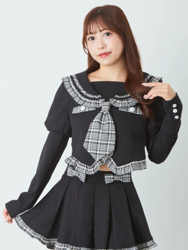 チェック配色パフTOPS - Ank Rouge(アンクルージュ)のシャツ・ブラウス  