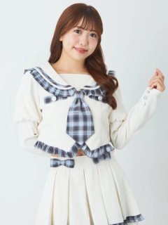 チェック配色パフTOPS - Ank Rouge(アンクルージュ)のシャツ・ブラウス  