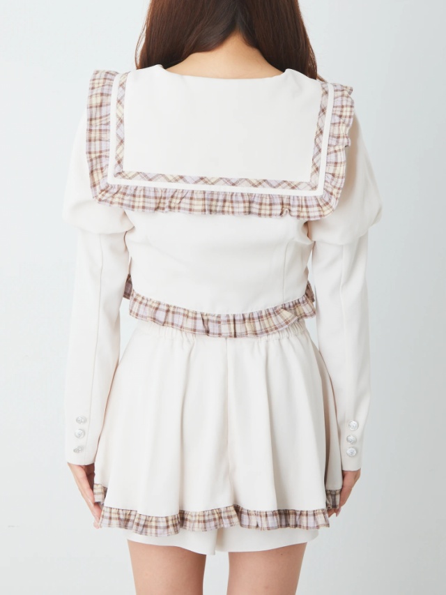 チェック配色パフTOPS - Ank Rouge(アンクルージュ)のシャツ・ブラウス  