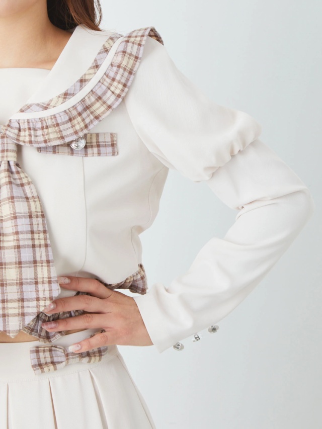 チェック配色パフTOPS - Ank Rouge(アンクルージュ)のシャツ・ブラウス  