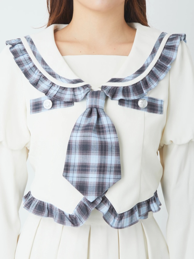チェック配色パフTOPS - Ank Rouge(アンクルージュ)のシャツ・ブラウス  