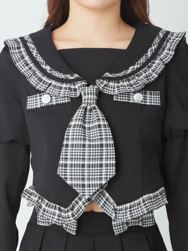 チェック配色パフTOPS - Ank Rouge(アンクルージュ)のシャツ・ブラウス  