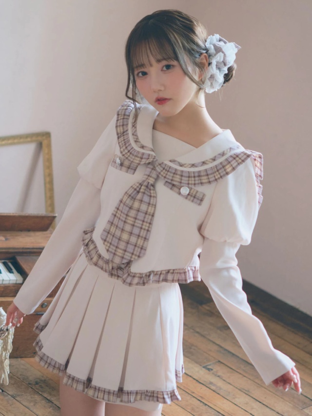 チェック配色パフTOPS - Ank Rouge(アンクルージュ)のシャツ・ブラウス  