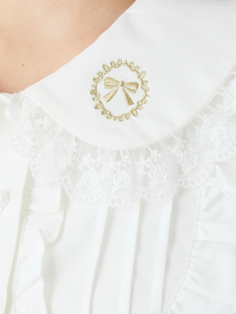 リボン刺しゅうブラウス - Ank Rouge(アンクルージュ)のシャツ