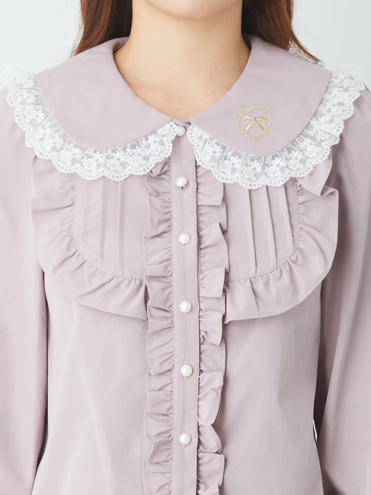 リボン刺しゅうブラウス - Ank Rouge(アンクルージュ)のシャツ