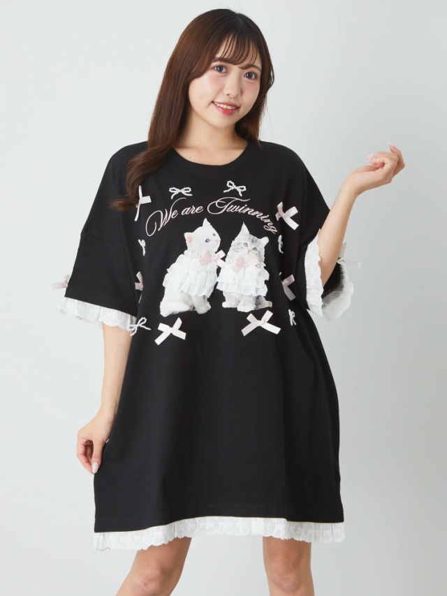 ツインキャットBigTe - Ank Rouge(アンクルージュ)のTシャツ 