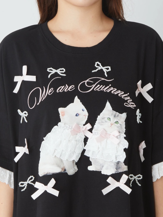 ツインキャットBigTe - Ank Rouge(アンクルージュ)のTシャツ 
