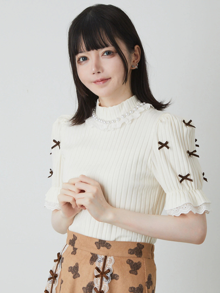 メニーリボンテレコTOPS(ホワイト)