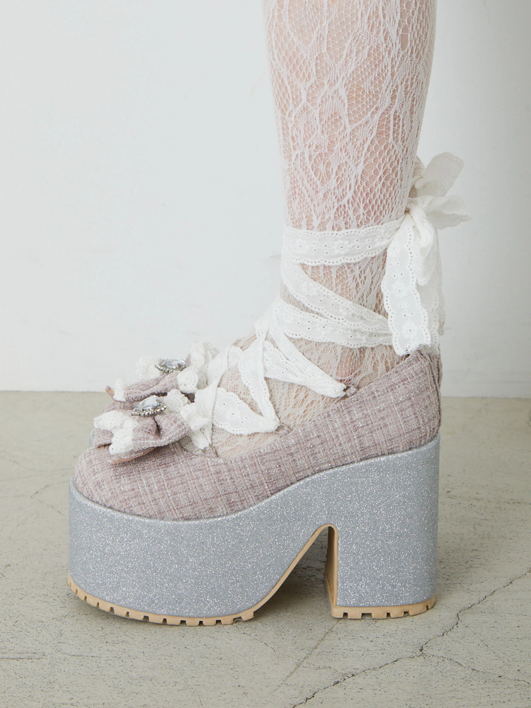 ツイードバレエコア厚底シューズ - Ank Rouge(アンクルージュ)の