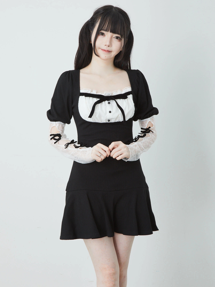 Ank Rouge バレエコアカットワンピース　ブラック バレエコアカットワンピース - Ank Rouge(アンクルージュ)の