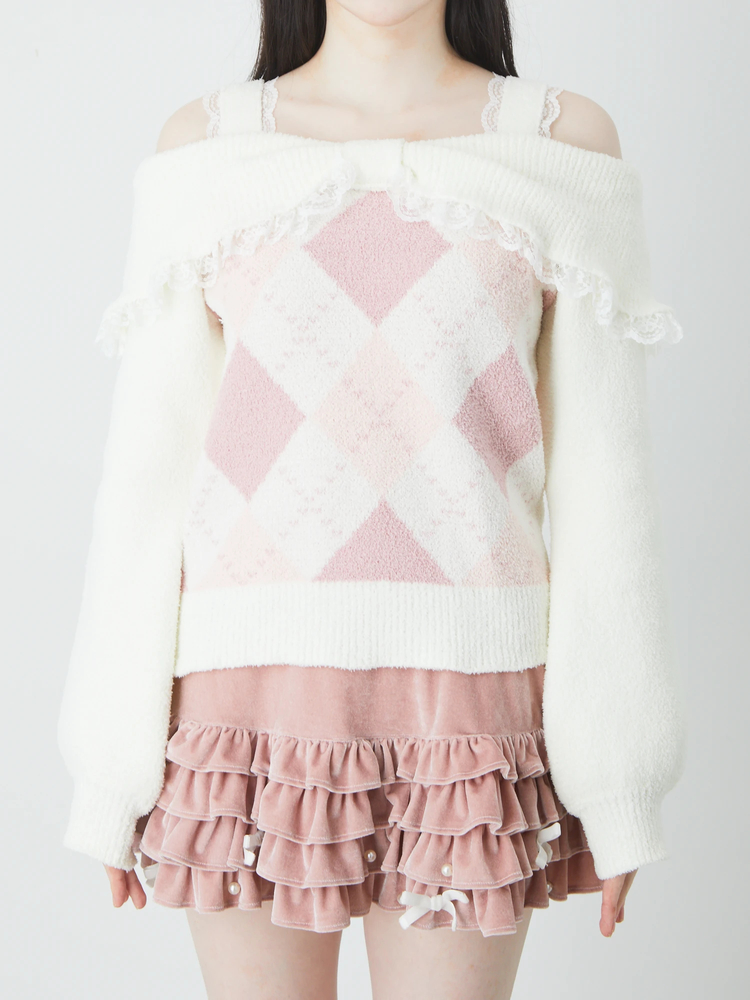 me roir meroir アーガイル ニット トップス Ank Rouge Me roir(ミーロワール) アーガイルニットTOPS - メルカリ