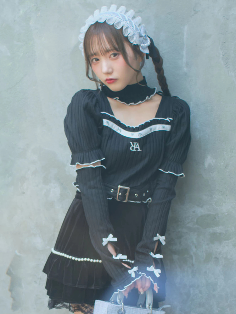 Ank Rouge フロントZIPモノグラムTOPS ブラック フロントZIPモノグラムTOPS - Ank Rouge(アンクルージュ)のT