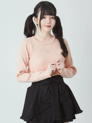 刺繍レース セミタイト バックリボン[品番：BECW0002005]｜kana