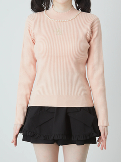 ロゴ刺しゅうニットTOPS