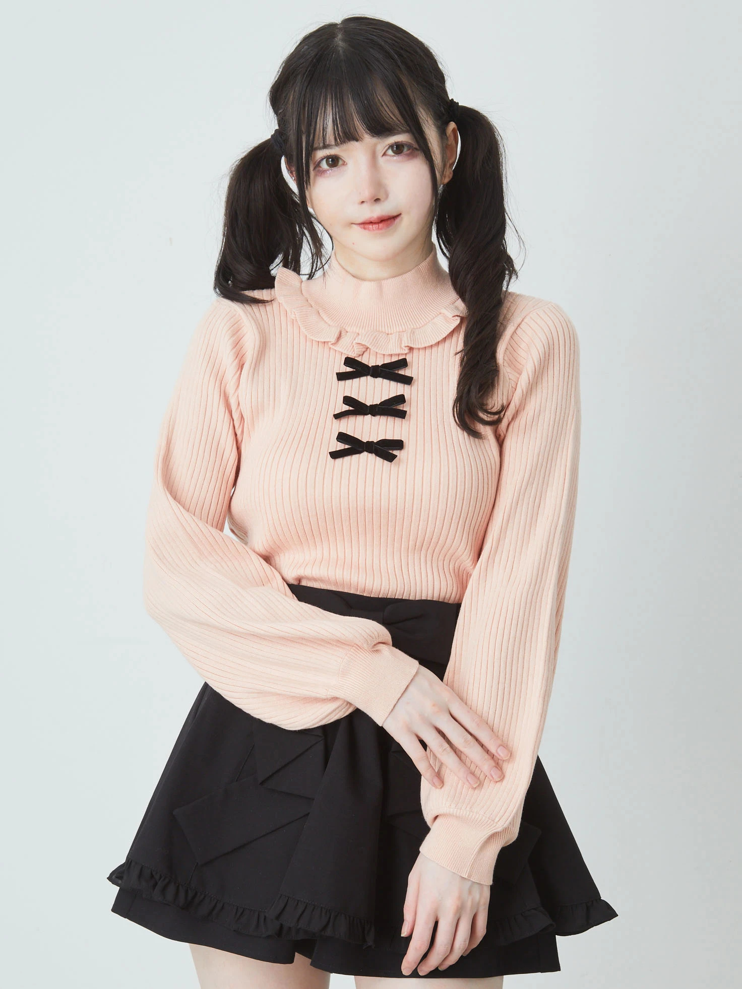 3つリボンフリルニットTOPS - Ank Rouge(アンクルージュ)のニット｜ファッション通販 Ailand（アイランド）