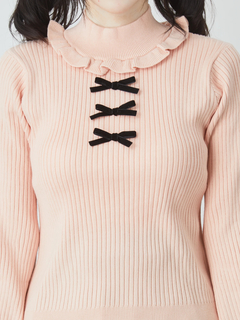 3つリボンフリルニットTOPS