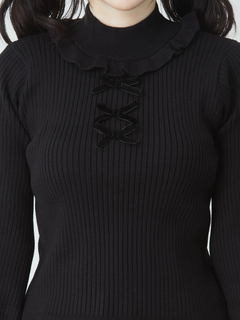 3つリボンフリルニットTOPS