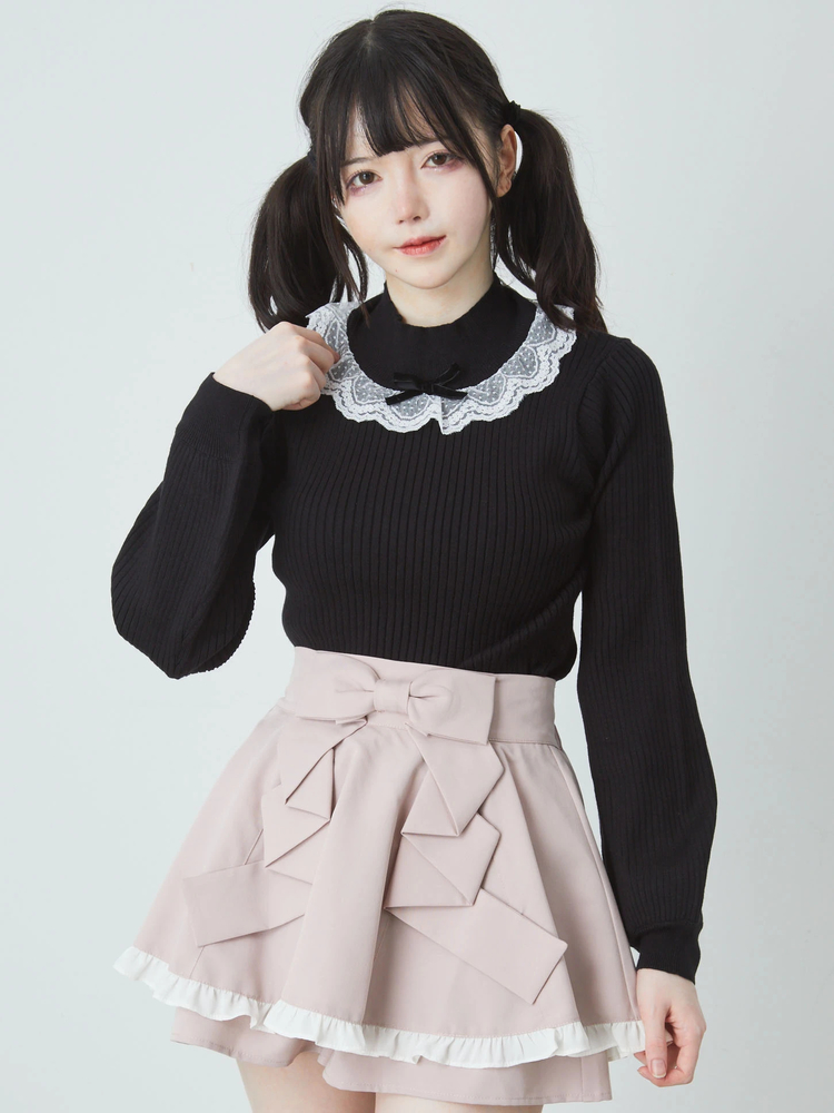 完璧すぎるが故三度も レースリボンニットTOPS - Ank Rouge(アンクルージュ)のニット トップス