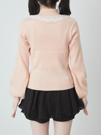 【着用2回】トゥービーシック♡ フリルリボン♡ボーダーニット　ベージュ 着用2回】トゥービーシック♡ フリルリボン♡ボーダーニット
