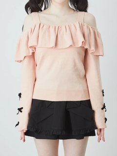 オフショルフリルニットTOPS