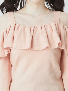 オフショルフリルニットTOPS