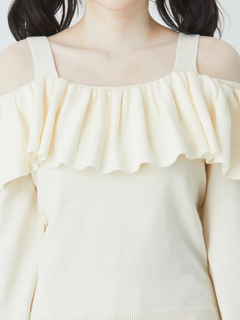 オフショルフリルニットTOPS