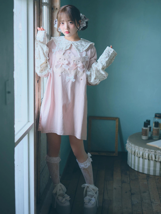 ローズリボンくまちゃんロンTe - Ank Rouge(アンクルージュ)のT