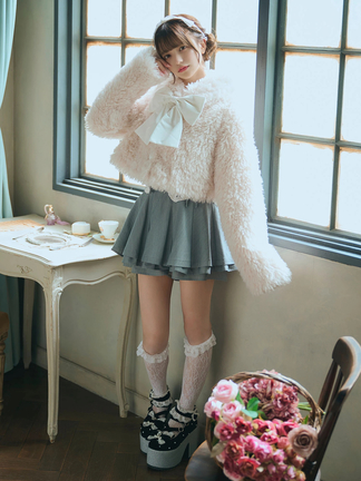 希少 BABY, コルセットスカート 生成 アイボリー 2段フリルコルセットスカート》WHITE | HIDOLATRAL THEODOL