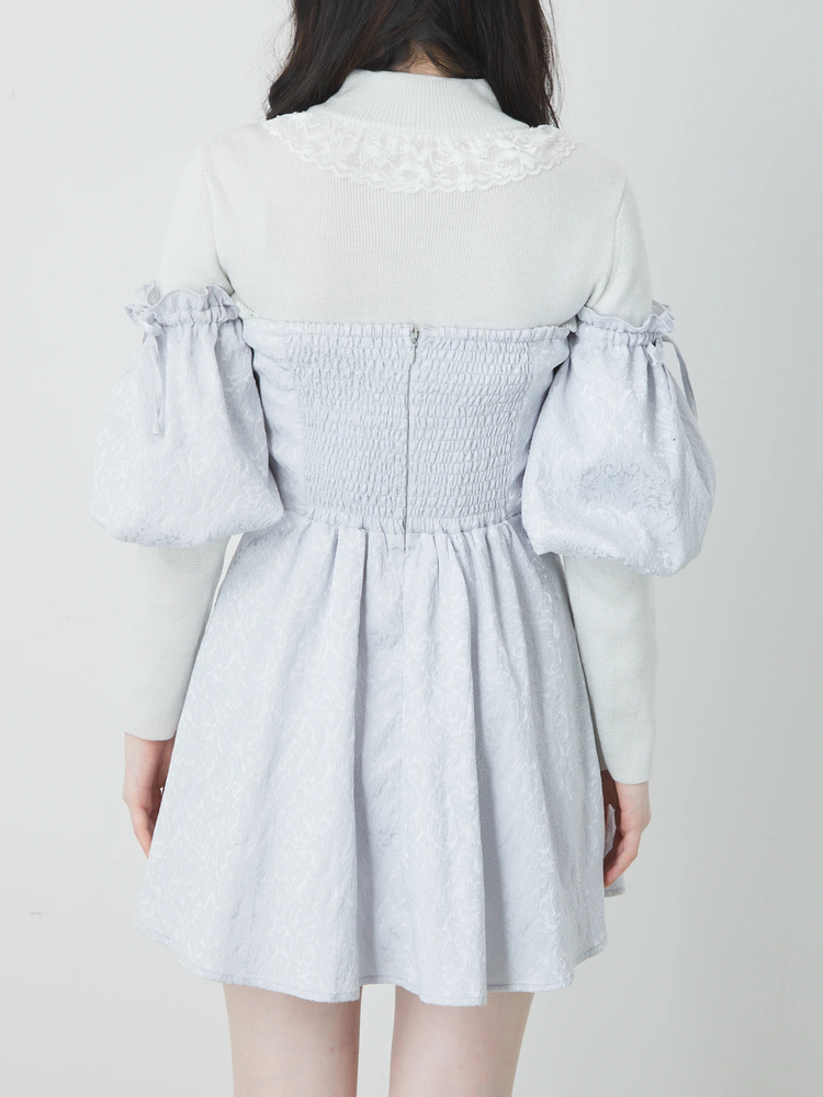 ank rouge ジャガードオフショルワンピース ブルー ジャガードオフショルワンピース - Ank Rouge(アンクルージュ)の