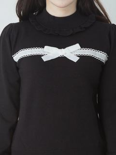 フロントベロアリボンニットTOPS