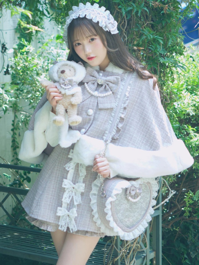 くまちゃんキラキラツイードポンチョ - Ank Rouge(アンクルージュ)の 