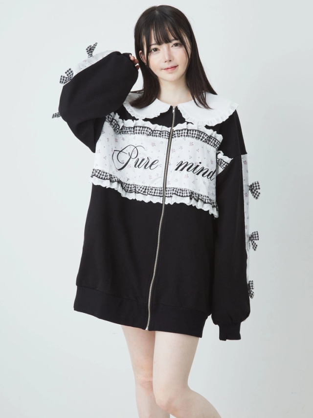 お花裏毛ジャージ - Ank Rouge(アンクルージュ)のパーカ｜ファッション  