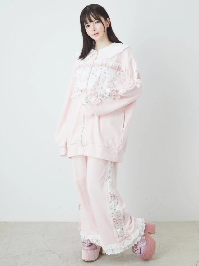 お花裏毛ジャージ - Ank Rouge(アンクルージュ)のパーカ｜ファッション  