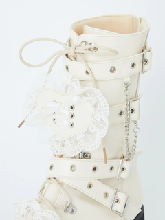 Bemqinハート付き厚底ブーツ