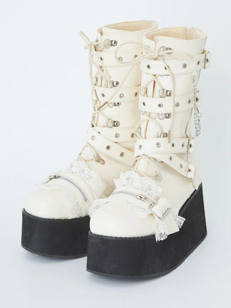 Bemqinハート付き厚底ブーツ - Ank Rouge(アンクルージュ)のブーツ