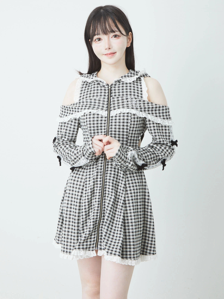 チェックパーカーOP - Ank Rouge(アンクルージュ)のワンピース