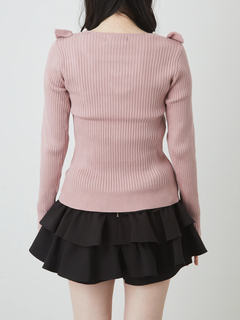 3つリボンニットTOPS