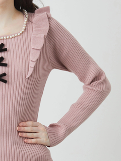3つリボンニットTOPS