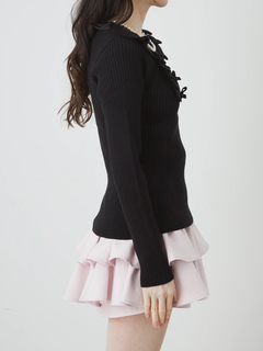 3つリボンニットTOPS