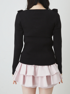 3つリボンニットTOPS