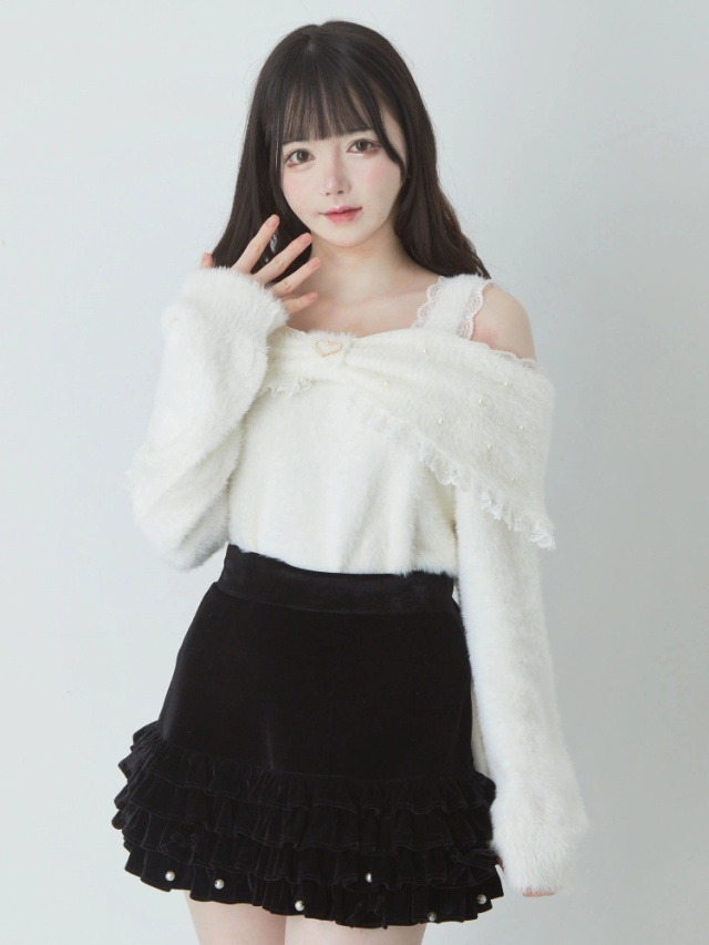 おリボンオフショルニットプルオーバー - Ank Rouge(アンクルージュ)の 